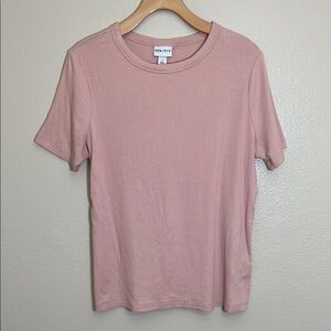 Ava & Viv Light Pink Ribbed T-Shirt